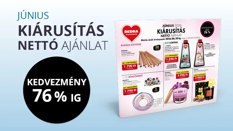 KIÁRUSÍTÁS – AKÁR -76% KEDVEZMÉNY!